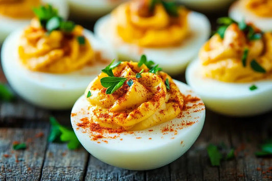 Spicy Deviled Eggs - Wiri Fire Hot Sauce